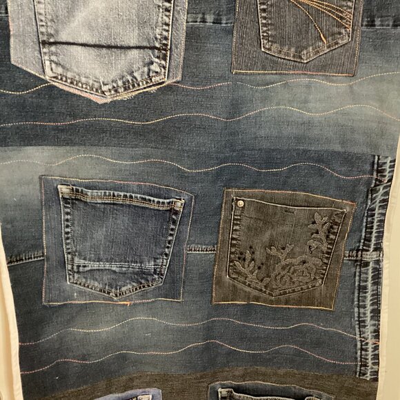 Denim Hanging Wall Organizer With Pockets Makeup Tools Bathroom Kitchen Storage - Picture 3 of 9